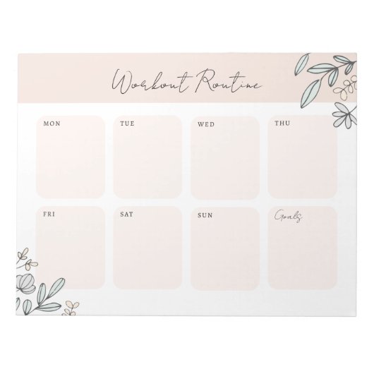 Routinemäßiger Wochenplaner Notizblock (Vorderseite)