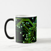 Routing Prozess Grün Schwarz Abstrakt Moderne Cool Verwandlungstasse (Links)