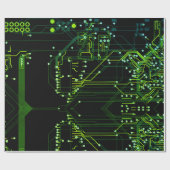 Routing-Prozess Grüner Abstrakter elektronischer G Geschenkpapier (Flach)