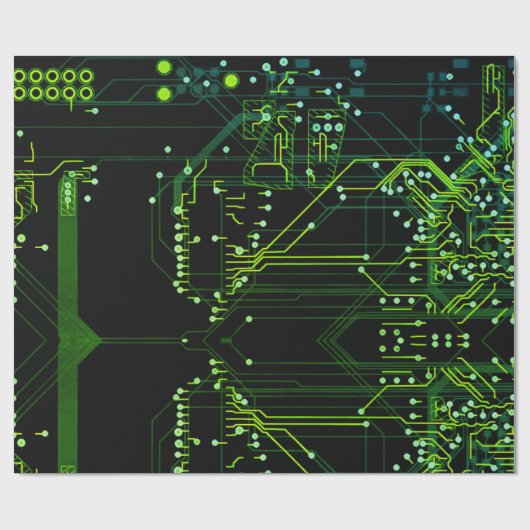 Routing-Prozess Grüner Abstrakter elektronischer G Geschenkpapier (Flach)