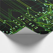 Routing-Prozess Grüner Abstrakter elektronischer G Geschenkpapier (Ecke)