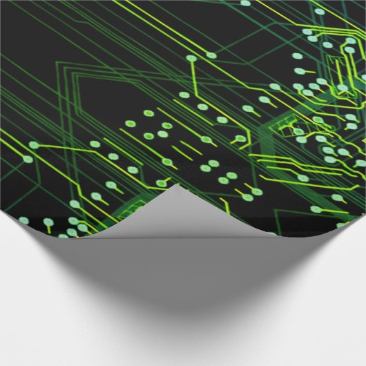 Routing-Prozess Grüner Abstrakter elektronischer G Geschenkpapier (Ecke)