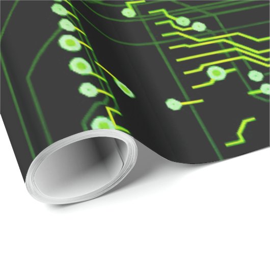 Routing-Prozess Grüner Abstrakter elektronischer G Geschenkpapier (Rolleneckpunkt)