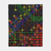 Routing-Prozess Rotes Grün Abstrakt Moderne Geeky Fleecedecke (Vorderseite)