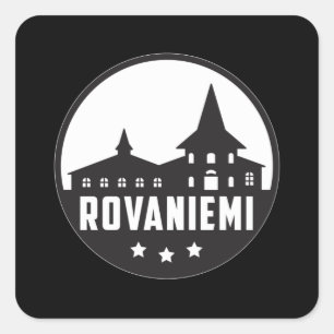 Rovaniemi Finland City Skyline Cityscape Geschenk Quadratischer Aufkleber