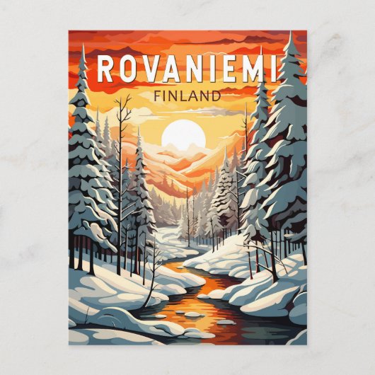 Rovaniemi Finland Reisen Kunst Vintag Postkarte (Vorderseite)