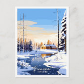 Rovaniemi Finland Vintage Illustration Postkarte (Vorderseite)
