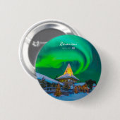 Rovaniemi, Finnland - Magische Aurora  Button (Vorne & Hinten)