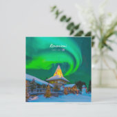 Rovaniemi, Finnland - Magische Aurora Einladung (Stehend Vorderseite)