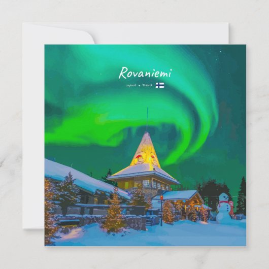Rovaniemi, Finnland - Magische Aurora Einladung (Vorderseite)