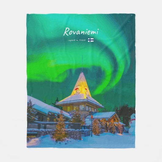 Rovaniemi, Finnland - Magische Aurora Fleecedecke (Vorderseite)