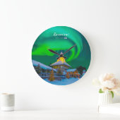 Rovaniemi, Finnland - Magische Aurora Große Wanduhr (Zuhause)