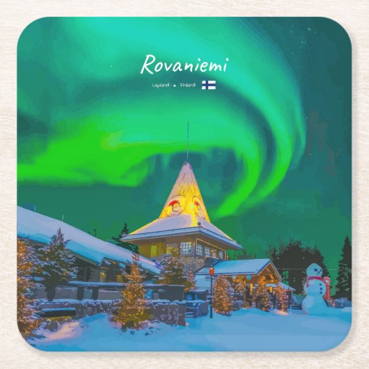 Rovaniemi, Finnland - Magische Aurora Rechteckiger Pappuntersetzer (Vorderseite)