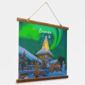 Rovaniemi, Finnland - Magische Aurora  Wandteppich Mit Holzrahmen (Gewinkelt)