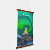 Rovaniemi, Finnland - Magische Aurora  Wandteppich Mit Holzrahmen (Gewinkelt)