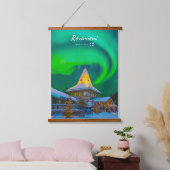Rovaniemi, Finnland - Magische Aurora  Wandteppich Mit Holzrahmen (Schlafzimmer)