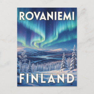 Rovaniemi Finnland Nordlichter Arktis Reise Postkarte