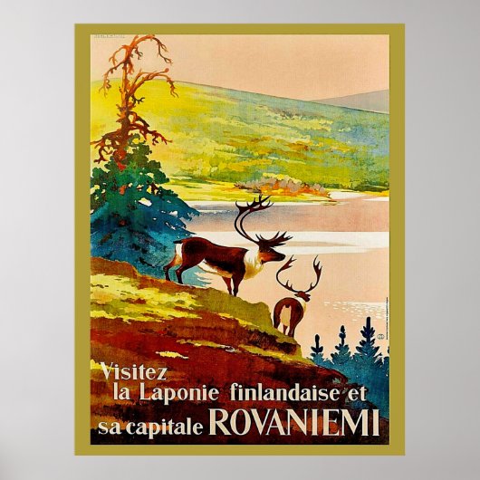 Rovaniemi, Finnland, Rentiere an der Küste Poster (Vorne)