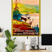 Rovaniemi, Finnland, Rentiere an der Küste Poster (Heimbüro)