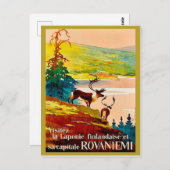 Rovaniemi, Finnland, Rentiere an der Küste Postkarte (Vorne/Hinten)