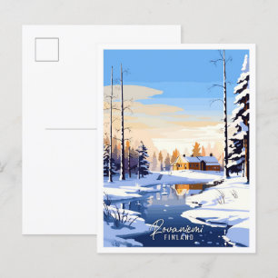 Rovaniemi Finnland Vintage-Reiseillustration Postkarte
