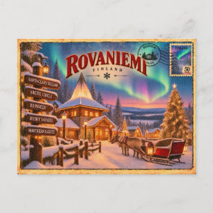 Rovaniemi Finnland Vintage Winter Postkarte
