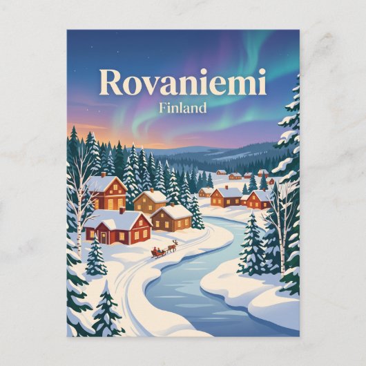 Rovaniemi, Finnland, Winter Postkarte (Vorderseite)