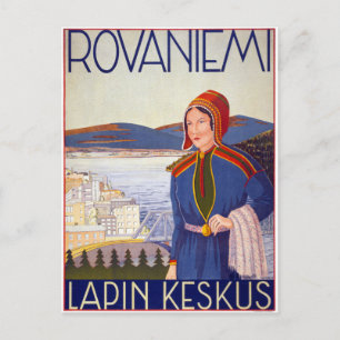 Rovaniemi Lapin Keskus Vintage-Reiseposter Postkarte