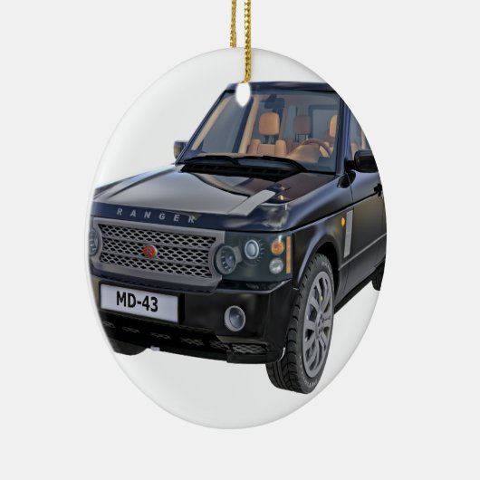 Rover-Auto im Schwarzen Keramik Ornament (Rechts)