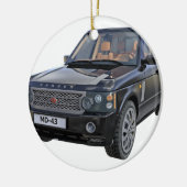 Rover-Auto im Schwarzen Keramik Ornament (Links)