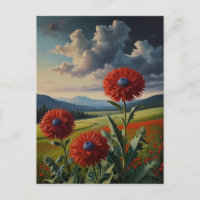 Rover dum Blume Ölgemälde