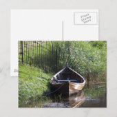 ROW BOAT FLUSS NATURE GRASSES LANDESSCENERY POSTKARTE (Vorne/Hinten)