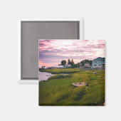 Row Boat in Grass Landscape Photo Magnet (Vorderseite/Rückseite)