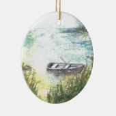 Row Boat Waterway Maureen Girard Tide Keramik Ornament (Rechts)