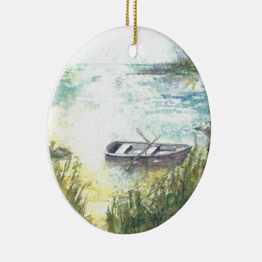 Row Boat Waterway Maureen Girard Tide Keramik Ornament (Rechts)