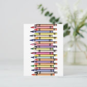 ROW FARBENE CRAYONS GRAFIK BACKGRUNDS FARBEN POSTKARTE (Stehend Vorderseite)