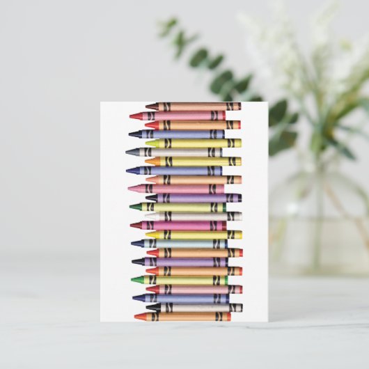 ROW FARBENE CRAYONS GRAFIK BACKGRUNDS FARBEN POSTKARTE (Stehend Vorderseite)