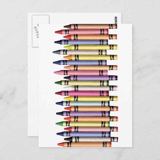 ROW FARBENE CRAYONS GRAFIK BACKGRUNDS FARBEN POSTKARTE (Vorne/Hinten)