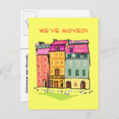 Row House Wir haben den Adresswechsel auf neue Zuh Ankündigungspostkarte (Vorne/Hinten)