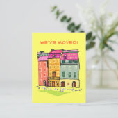 Row House Wir haben den Adresswechsel auf neue Zuh Ankündigungspostkarte (Stehend Vorderseite)