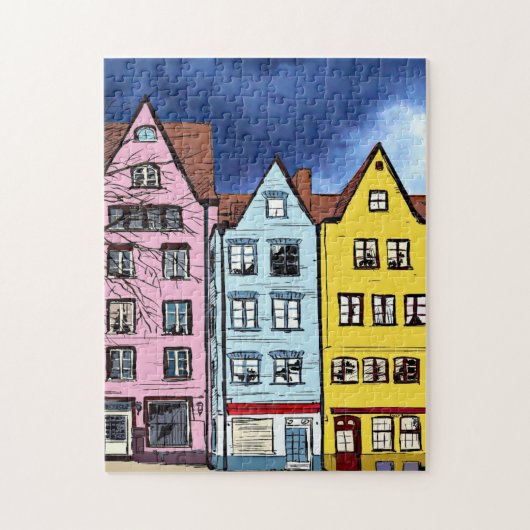 ROW HOUSES ART JIGSAW PUZZLE (Vertikal)