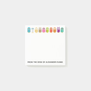 Row of Owls Post-it Klebezettel