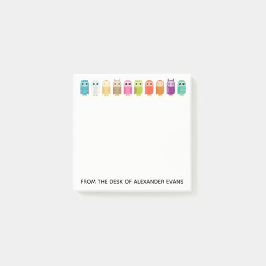 Row of Owls Post-it Klebezettel (Vorderseite)