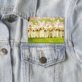 Row of Puppy Bunnies Button (Insitu)