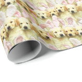 Row of Puppy Bunnies Geschenkpapier (Rolleneckpunkt)