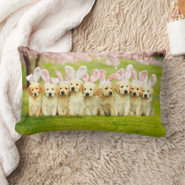 Row of Puppy Bunnies Lendenkissen (Decke)