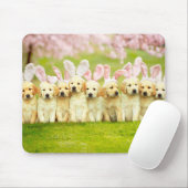 Row of Puppy Bunnies Mousepad (Mit Mouse)