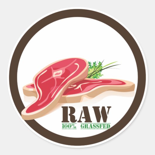 Row Steak Bio Planet Stickers (Vorderseite)