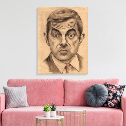 Rowan Atkinson A.K.A Mr Bean Leinwanddruck (Insitu (Wohnzimmer))