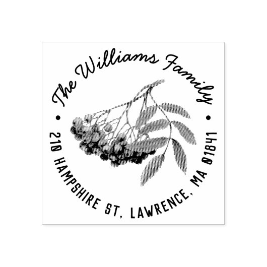 Rowan Berry Branch Rücksendeadresse Briefmarke Gummistempel (Prägung)